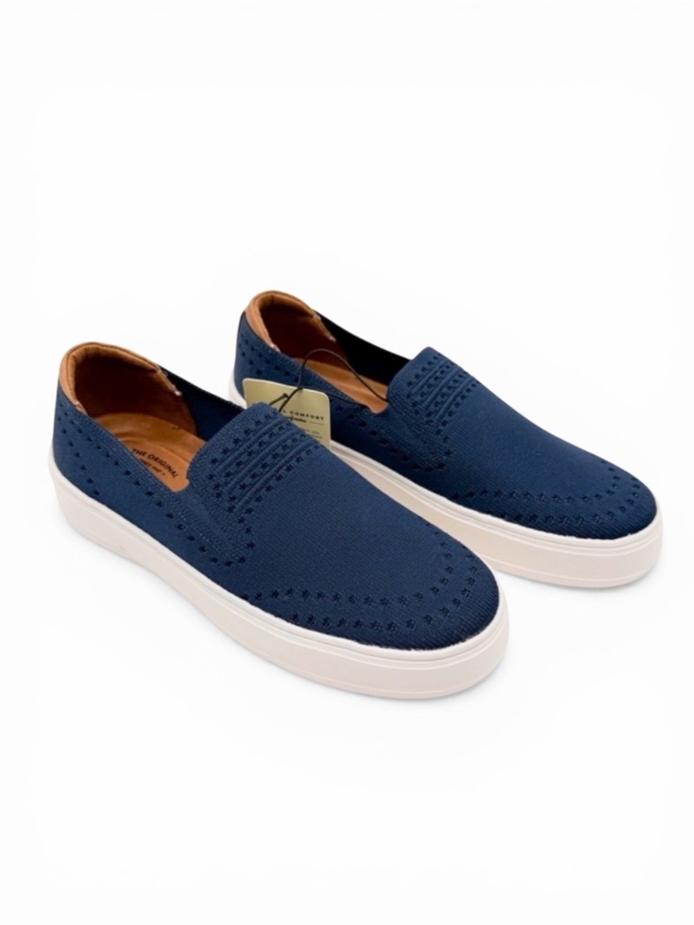Dearfoams Sophie Slip On Casual Comfort Shoes Lightweight Knit Navy Blue 6 NEW
